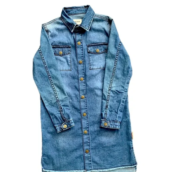 Hudson Jeans kids button down denim dress. Size L - Picture 2 of 12